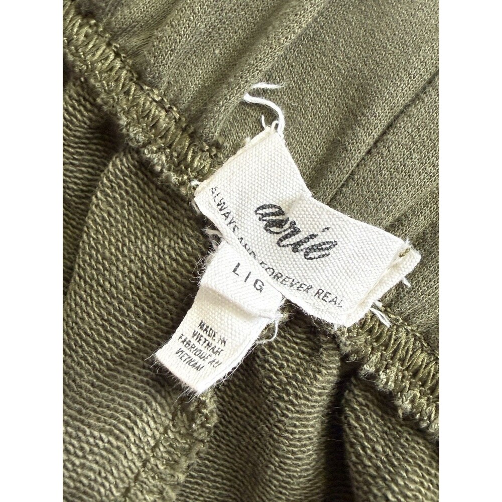 ✿ Olive Green Jogger Sweatpants Cozy Lounge Elastic Waist Casual - Picture 2 of 7